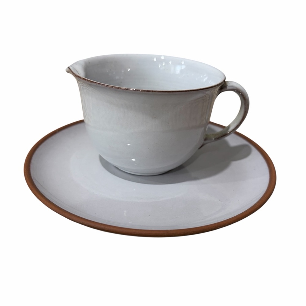 KMK GERMANY WEST Cup & Saucer Set Creamer ? Gray Pottery Classic